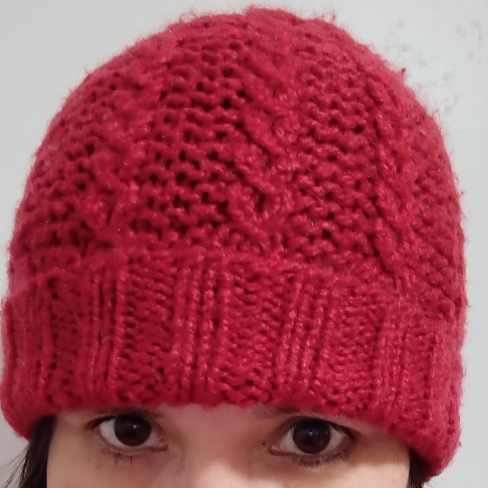 Cozy Red Knitted Hand Beanie